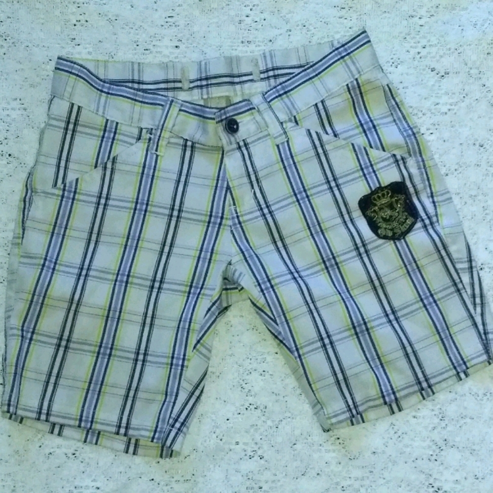OLD SKOOL WHITE PLAID SHORTS